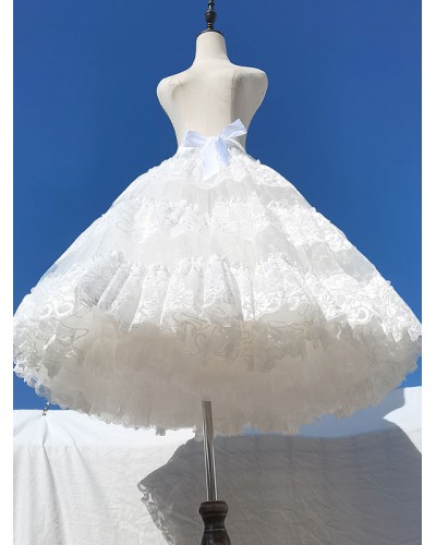 Lolita Petticoats Polyester Lace White Lolita Skirt Sweet