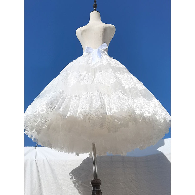 Lolita Petticoats Polyester Lace White Lolita Skirt Sweet