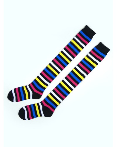 Classic Lolita Socks Neverland Knee High Striped Color Block Lolita Socks Classic  Traditional