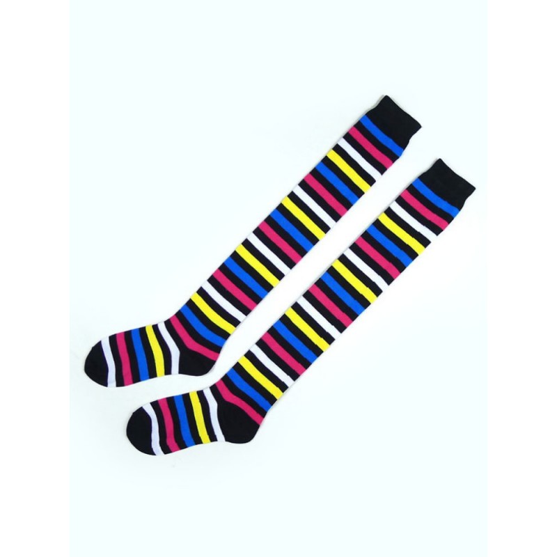 Classic Lolita Socks Neverland Knee High Striped Color Block Lolita Socks Classic  Traditional