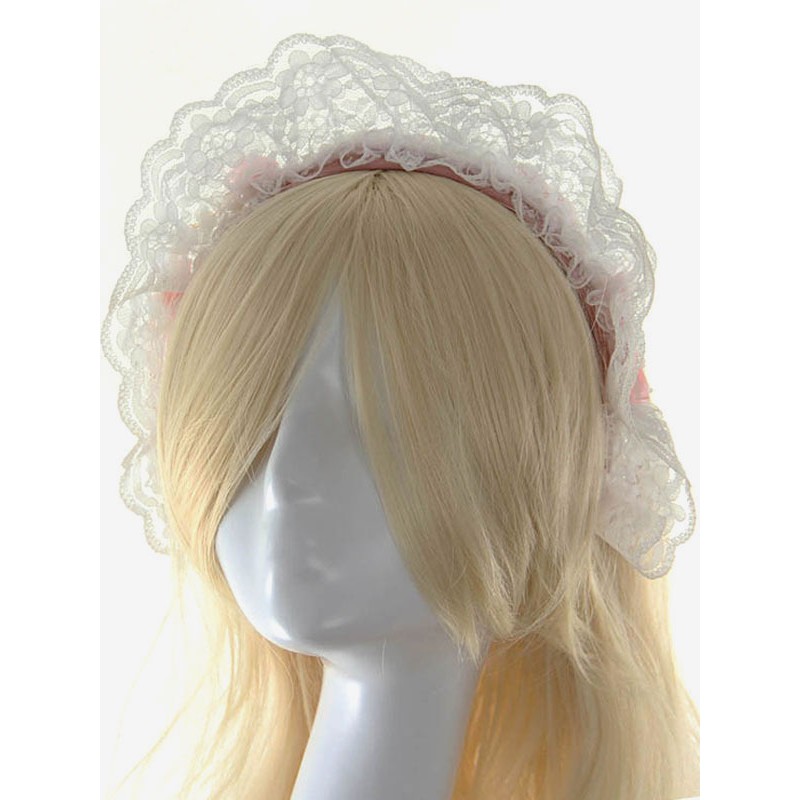 White Lace Synthetic Lolita Hair Accessories For Women Lovely Ball