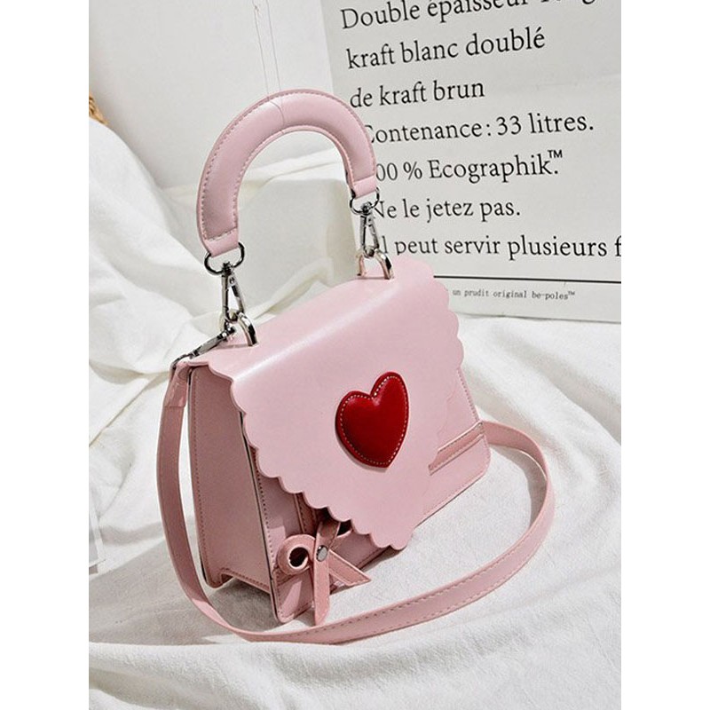 Sweet Lolita Bag Pink Leather Lolita Accessories Cross-body Bag Shoulder Bag Handbag