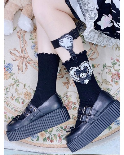 Sweet Lolita Stocking Black Bows Accessory Polyester Bow Lolita Accessories Socks Daily Casual