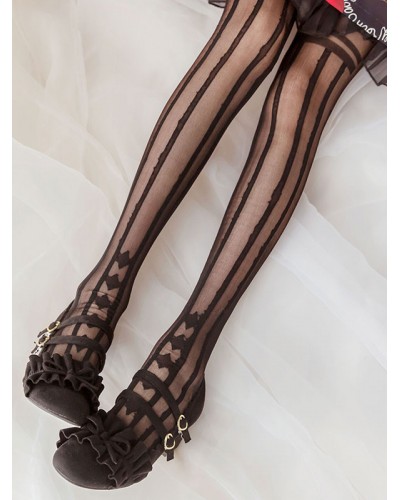 Lolita Tights Black Accessory Polyester Lolita Accessories Socks Steampunk Gothic Daily Casual Tea Party