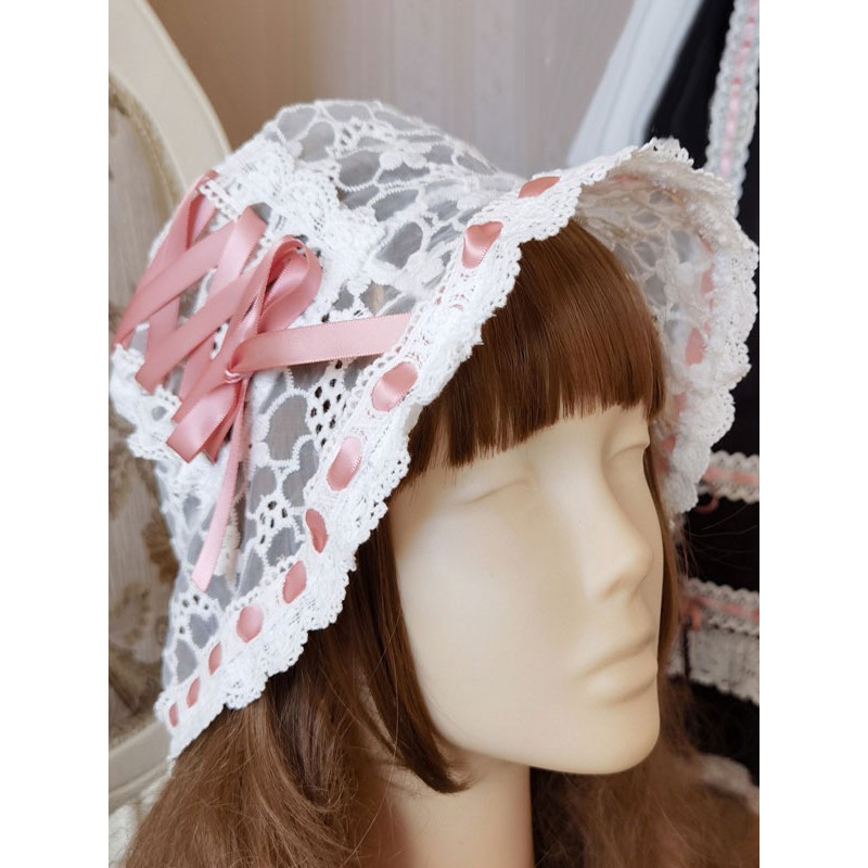 Lolita Hat Accessory Bow Lace Polyester White Lolita Accessories Sweet Daily Casual Tea Party