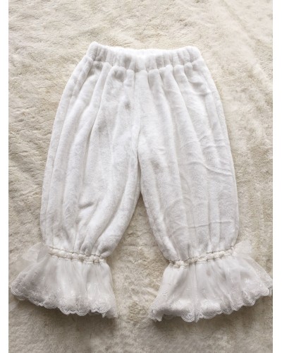 Lolita Pant White Lace Bow Harem Lolita Trousers Sweet Tea Party