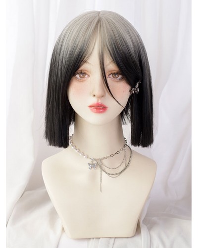 Short Lolita Wigs Heat-resistant Fiber Split Color Lolita Accessories