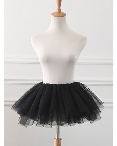 Tulle Lolita Petticoats Crinoline Tutu Skirt Black Lolita Underskirt