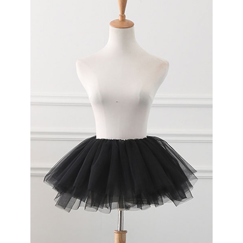 Tulle Lolita Petticoats Crinoline Tutu Skirt Black Lolita Underskirt