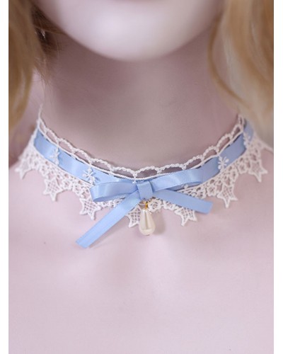 Sweet Lolita Necklace Bows Lace Choker Daily Casual