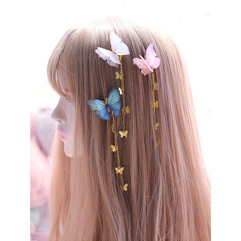 Chinese Style Lolita Headwear Chains Butterfly Han Lolita Hai Accessories