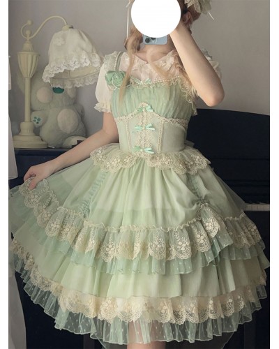 Sweet Lolita Dress Polyester Sleeveless Jumper Dress