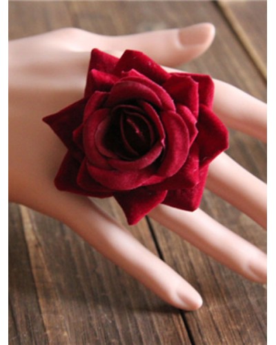 Lolita S Burgundy Silk Rose Lolita S Ring Gothic