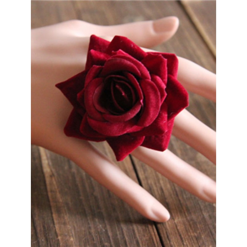 Lolita S Burgundy Silk Rose Lolita S Ring Gothic