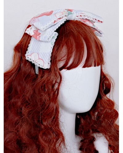 Lolita Headdress Light Sky Blue Polyester Fiber Headband Bowknot Lolita Hair Accessories