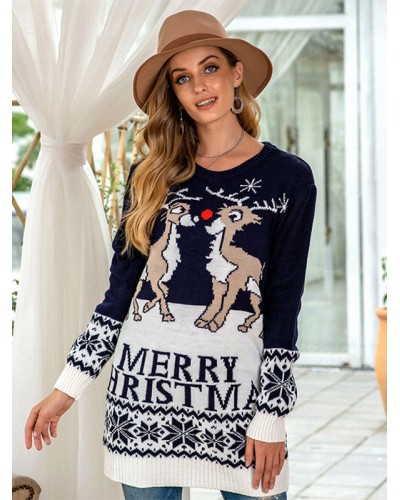 Women Pullover Sweater Christmas 2023 Tops Classic  Traditional Spring Fall Winter