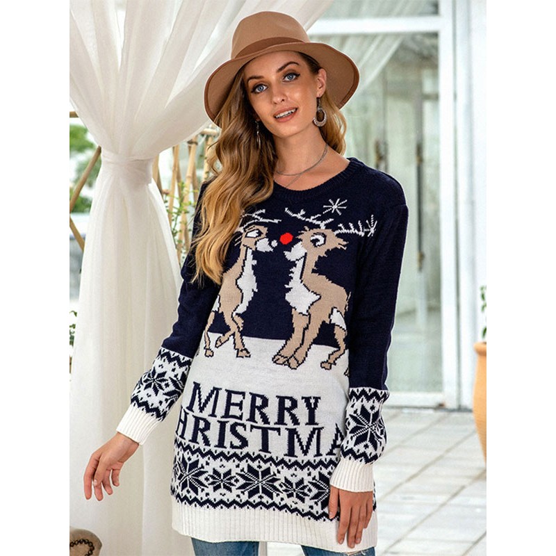 Women Pullover Sweater Christmas 2023 Tops Classic  Traditional Spring Fall Winter