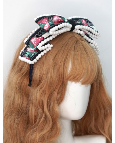 Lolita Headdress Black Polyester Fiber Bowknot Lolita Headband