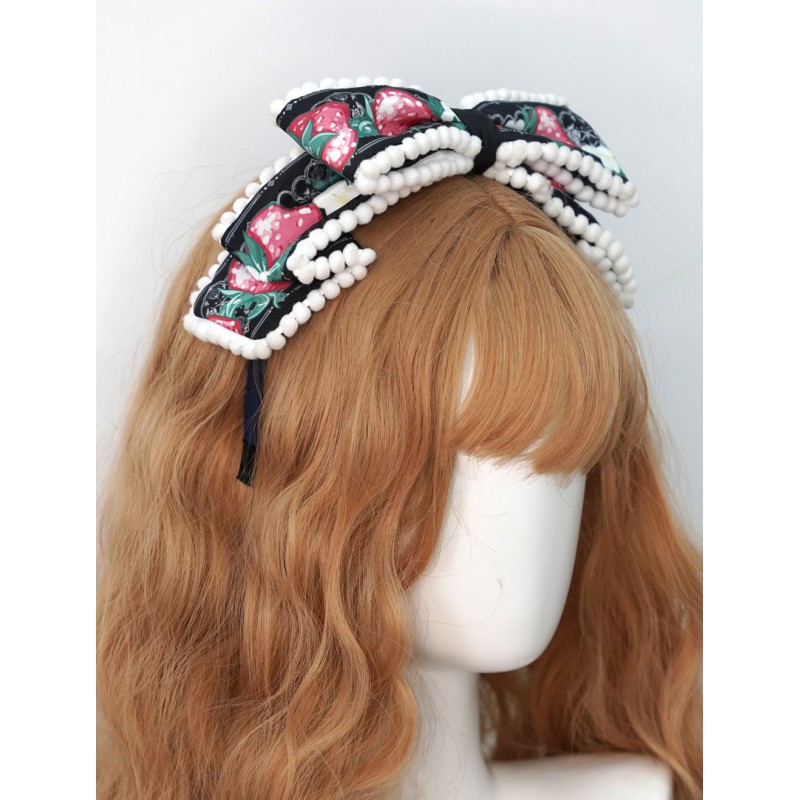 Lolita Headdress Black Polyester Fiber Bowknot Lolita Headband