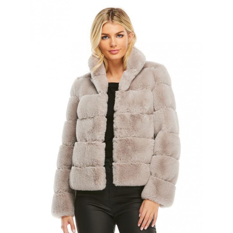 Faux Fur Coats Rose Long Sleeves Women Coat Classic  Traditional Casual Street Wear Field