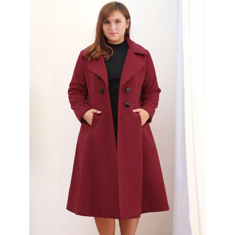 Plus Size Wrap Coat For Woman Warm Winter Outerwear 2023 Classic  Traditional Casual