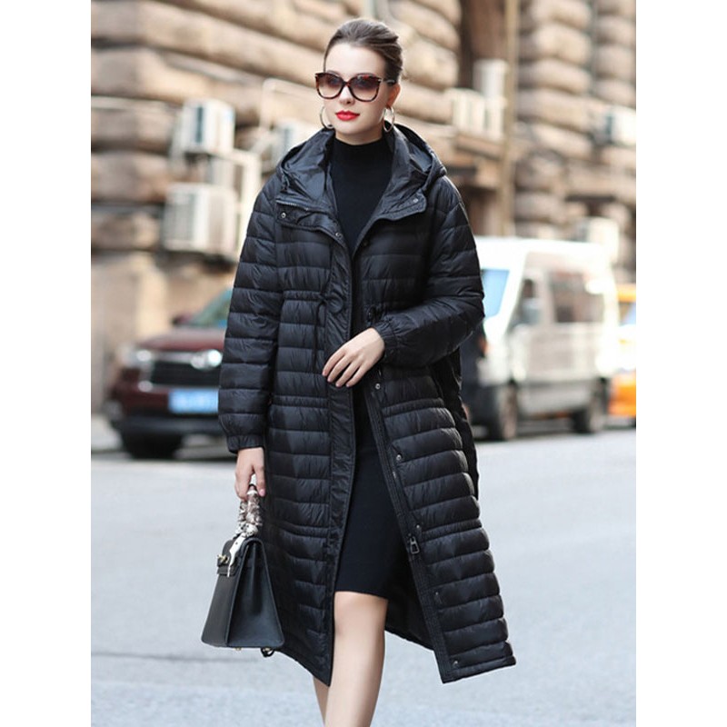 Women Down Coats Black Duck Down Outerwear 2023 Classic  Traditional Casual Fall Winter Night Out Indoor Field