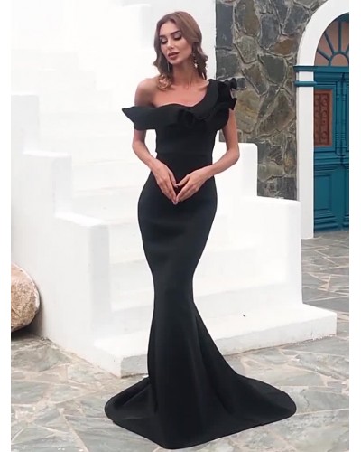 Birthday Dresses Off-Shoulder Mermaid Semi Formal Long Dress Elegant Party Graduation