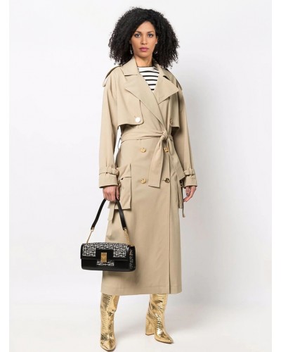 Women Classic Trench Coat Turn Down Collar Double Breasted Outerwear Trench Coats Fall Winter Street Wear Daily Casual