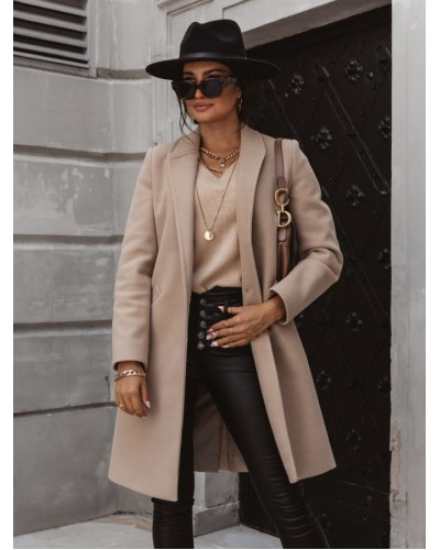 Women 's Coat Lapel Light Apricot Spring Outerwear 2023 Classic  Traditional Casual Street Wear Night Out Field