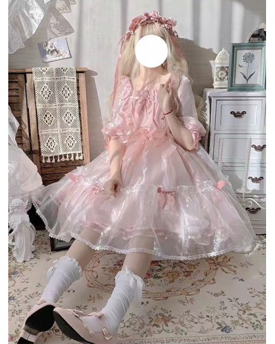 Sweet Lolita Dress Polyester Short Sleeves Dress Sweet Lolita Dress