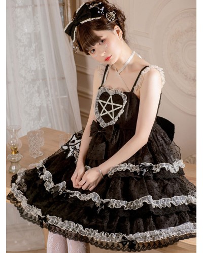 Sweet Lolita Dress Polyester Sleeveless Sweet Jumper Dress