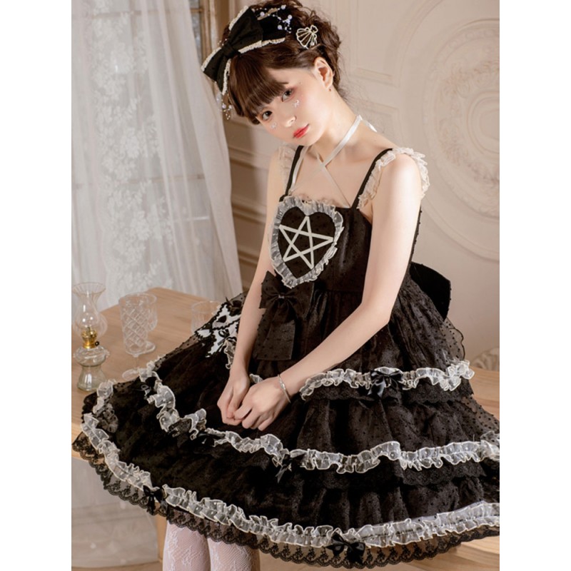 Sweet Lolita Dress Polyester Sleeveless Sweet Jumper Dress