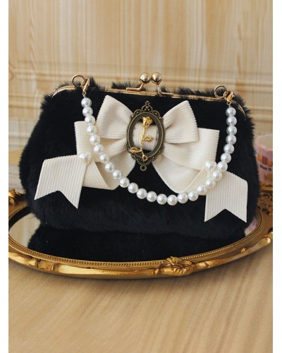 Lolita Bag Bow Pink Ruffles Handbag Polyester Lolita Accessories Sweet ROCOCO