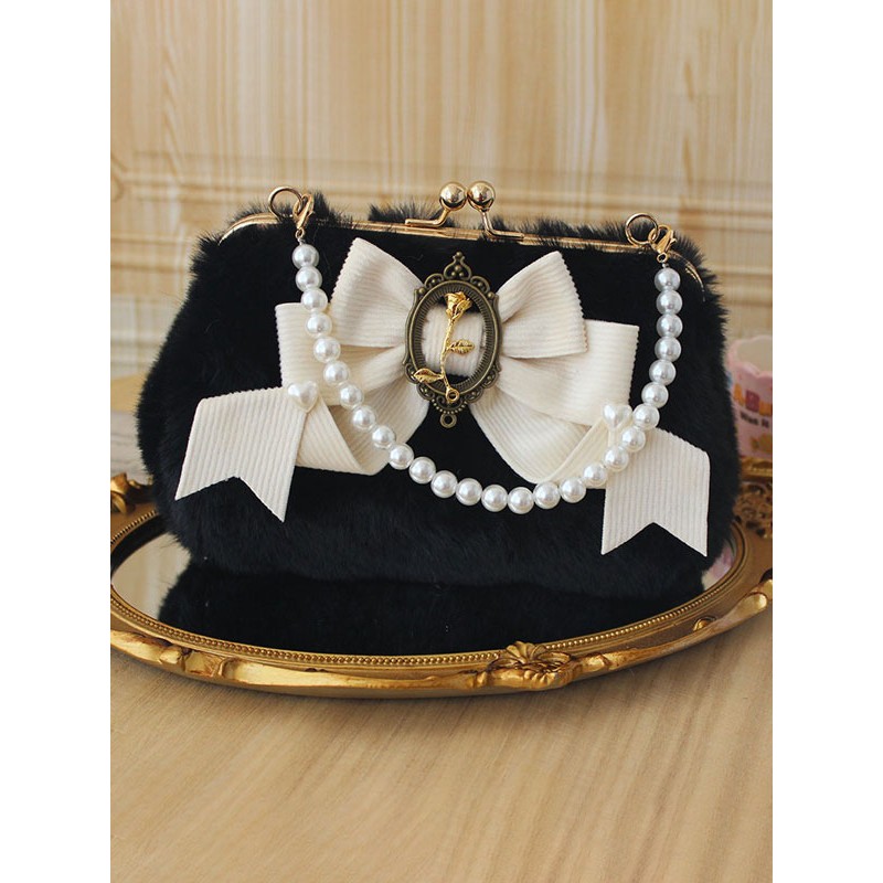 Lolita Bag Bow Pink Ruffles Handbag Polyester Lolita Accessories Sweet ROCOCO