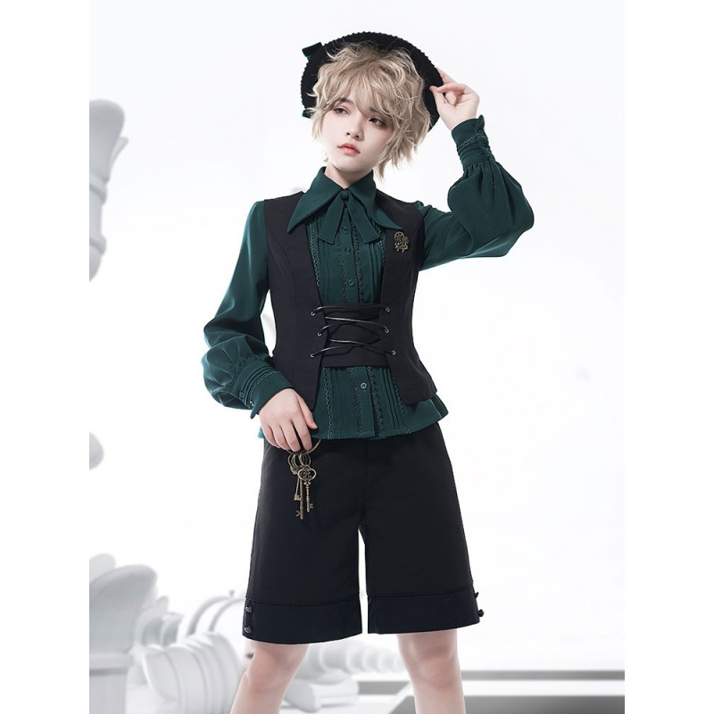 Lolita Coats Ouji Style Black Polyester Top Top Fall Lolita Outwears Gothic