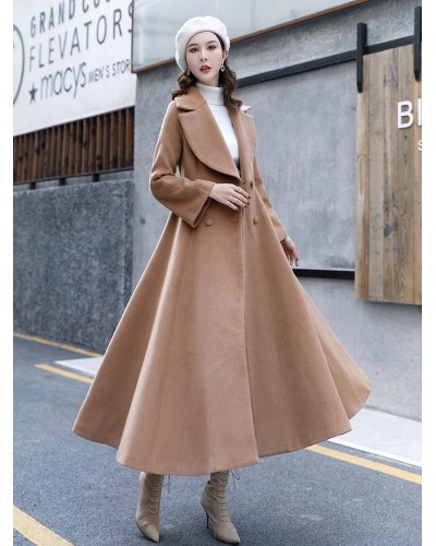 Long Coat For Woman V Neck Oversized Winter Outerwear Casual