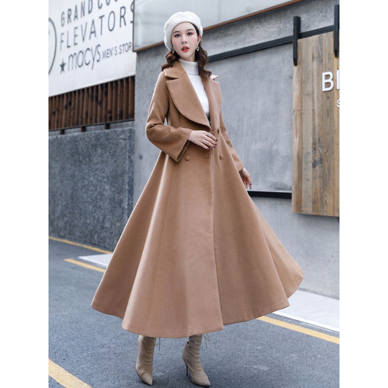 Long Coat For Woman V Neck Oversized Winter Outerwear Casual