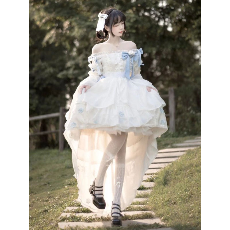 Sweet Lolita Dress Polyester Long Sleeves Sweet Dress Lolita Dress