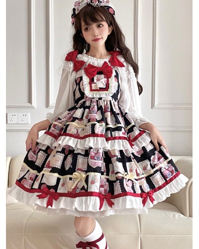 Sweet Lolita Dress Polyester Sleeveless Sweet Jumper Lolita Dress