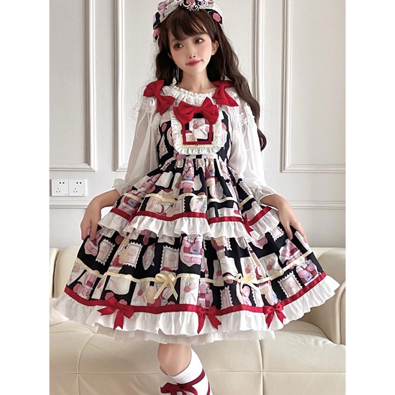 Sweet Lolita Dress Polyester Sleeveless Sweet Jumper Lolita Dress