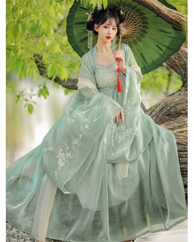 Chinese Style Lolita Outfits Green Embroidered Long Sleeves Overcoat Jumper Chinese Style