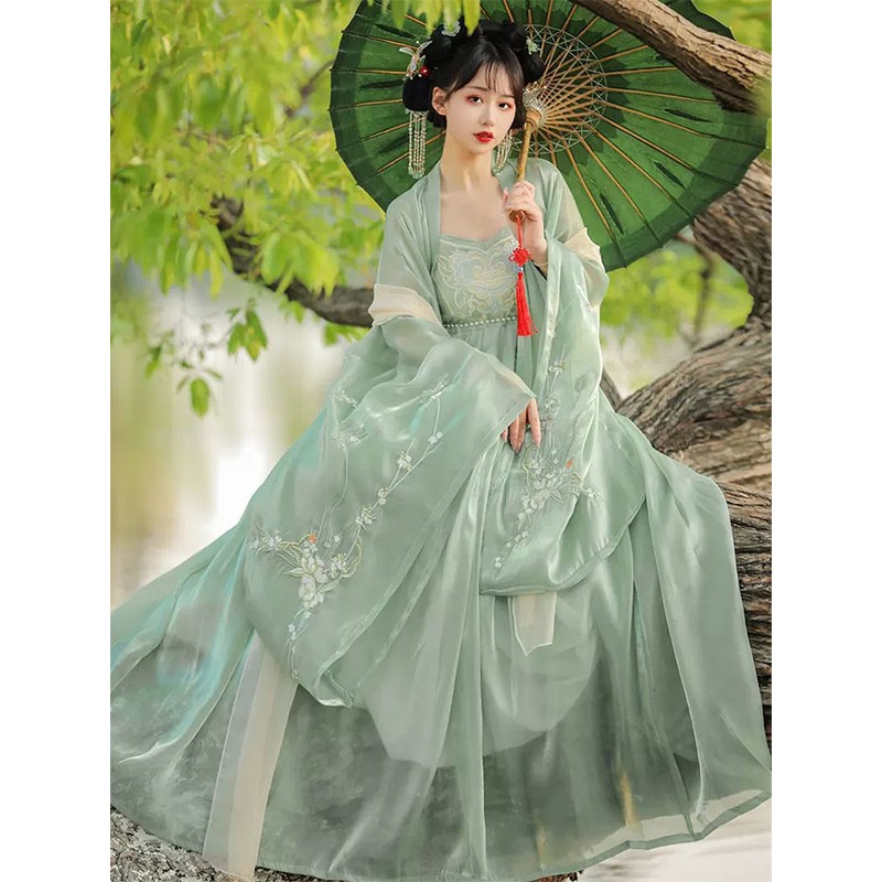 Chinese Style Lolita Outfits Green Embroidered Long Sleeves Overcoat Jumper Chinese Style