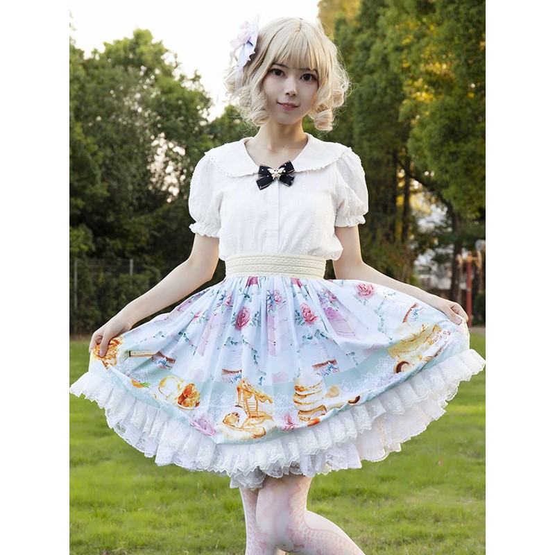 Idol clothes Lolita SK Ruffles As Image Floral Print Lolita Skirts