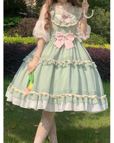 Sweet Lolita Dress Polyester Sleeveless Jumper Dress