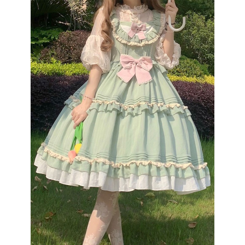 Sweet Lolita Dress Polyester Sleeveless Jumper Dress