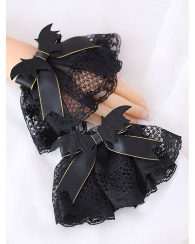 Gothic Lolita Black Bows Polyester Fiber Oversleeves Bow Miscellaneous Lolita Accessories Daily Casual