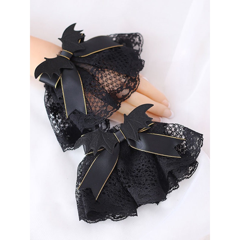 Gothic Lolita Black Bows Polyester Fiber Oversleeves Bow Miscellaneous Lolita Accessories Daily Casual