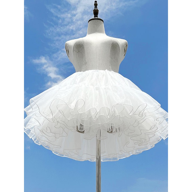 Lolita Petticoats Polyester Gothic Lolita Petticoat Woman's White Lolita Skirt Gothic Lolita Petticoat Sweet Daily Casual Tea Party