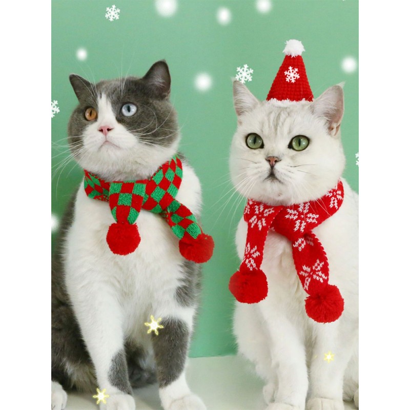 Pet Costume Christmas Green Scarf Burlesque Polyester Pet Supply