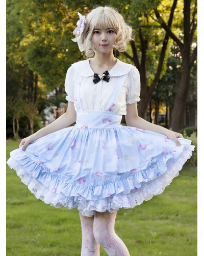 Idol clothes Lolita SK Cardcaptor Sakura   Ruffles As Image Floral Print Lolita Skirts